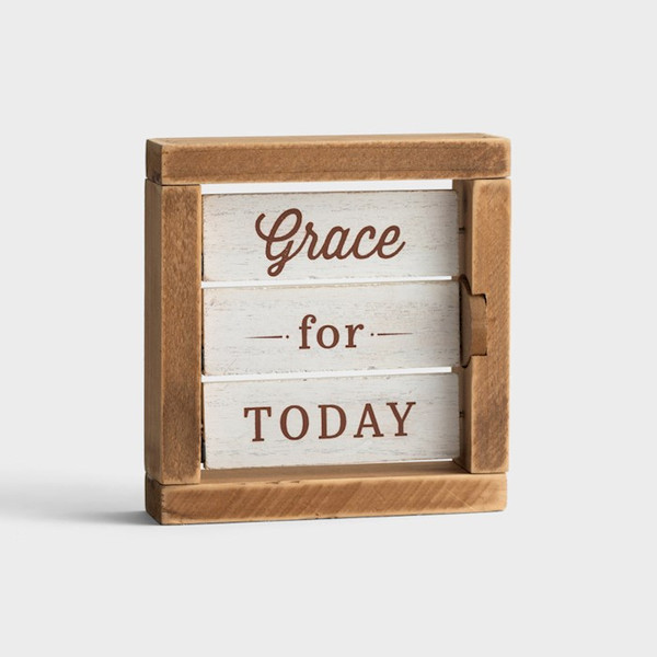 Wood Decor-Grace For Today (5.5" x 5.25") (II Peter 1:2) by Dayspring