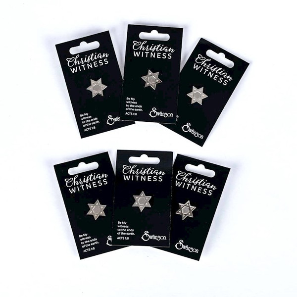 Lapel Pin-Star Of David-Silver (Pack Of 6) by Swanson