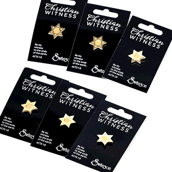 Lapel Pin-Star Of David-Gold (Pack Of 6) by Swanson
