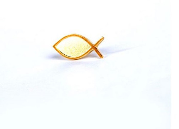Lapel Pin-Ichthus Fish-Gold (3/4") (Pack Of 6) by Swanson