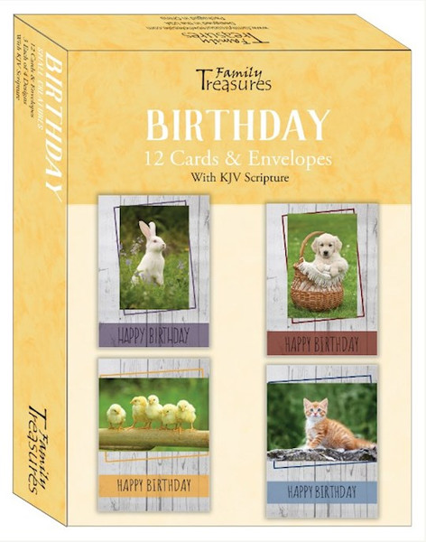 Card-Boxed-Birthday-Small Creatures (Box Of 12) by Family Treasures