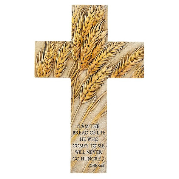 Wall Cross-Bread Of Life (6.4" x 9.9") by Spiritual Harvest