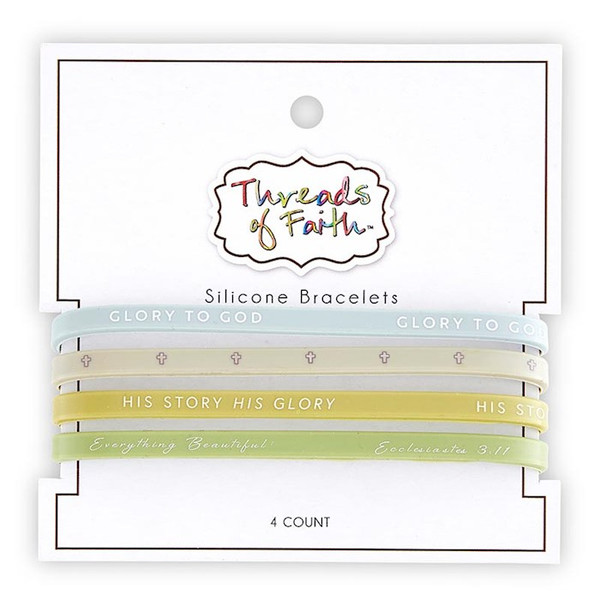 Bracelet Set-Threads Of Faith-Silicone-Glory To God (Set Of 4) by Kingdom Jewelry