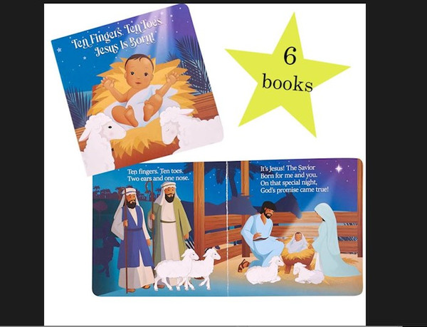 Ten Fingers Ten Toes Jesus Is Born! Board Book (Pack Of 6) by Christ For All