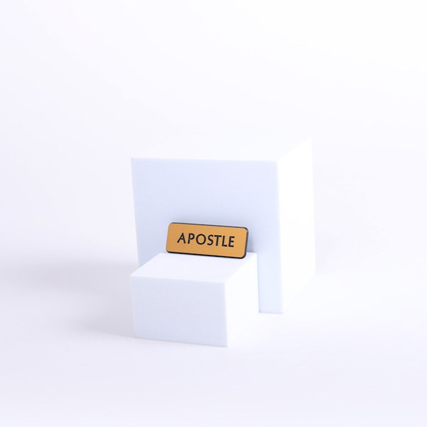 Badge-Contemporary-Apostle-Gold/Black-Pin Back by Engraved