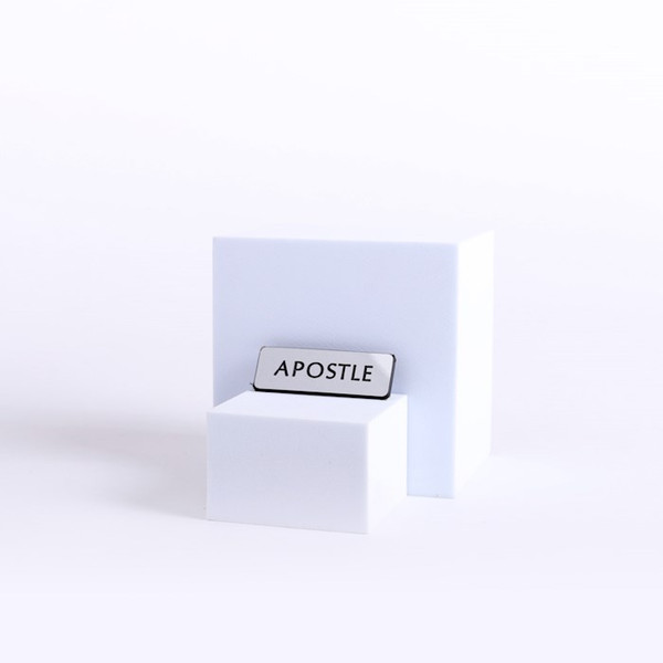 Badge-Contemporary-Apostle-Silver/Black-Pin Back by Engraved