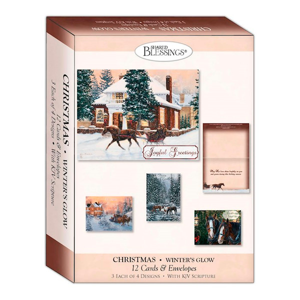 Card-Boxed-Shared Blessings-Christmas-Assorted/Winter's Glow (Box Of 12) by Christmas