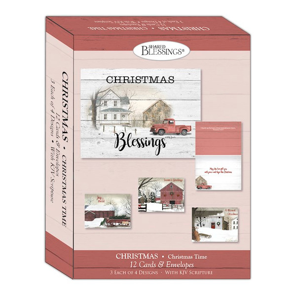 Card-Boxed-Shared Blessings-Christmas-Assorted/Christmas Time (Box Of 12) by Christmas