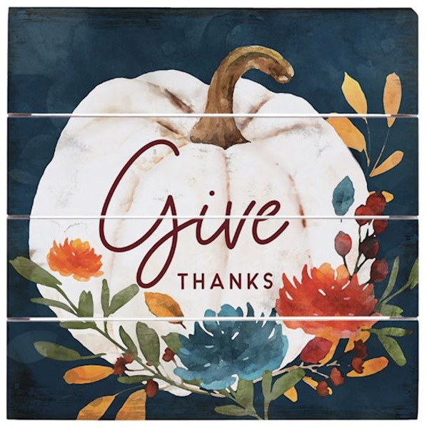 Petite Pallet-Give Thanks/Blue (6" x 6") by Thanksgiving