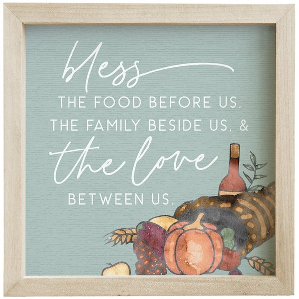 Rustic Frame-Bless The Food/Cornucopia (10" x 10") by Thanksgiving
