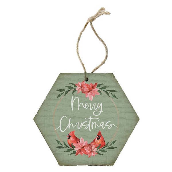Honeycomb Ornament-Merry Christmas Poinsettia (4.5" x 6.875") by Christmas