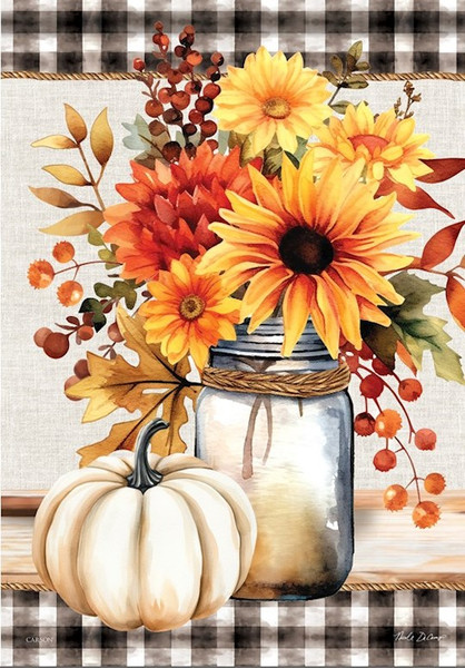 Flag-Garden-Durasoft-Fall Floral Jar (12.5" x 18") by Thanksgiving