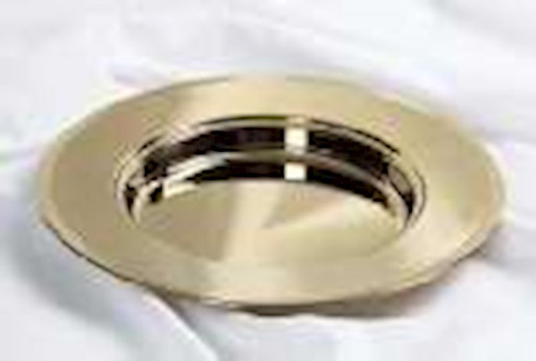 Communion-RemembranceWare-BrassTone Bread Plate-Non-Stacking (Stainless Steel) by Broadman & Holman
