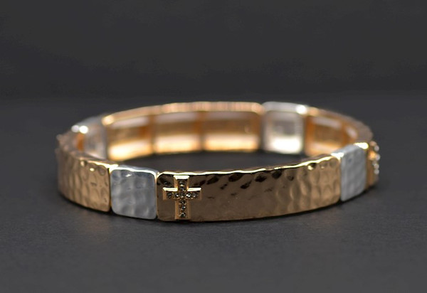 Bracelet-Eden Merry-Cross-Gold/Silver by Eden Merry