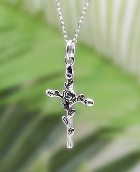 Necklace-Eden Merry-Cross-Floral by Eden Merry