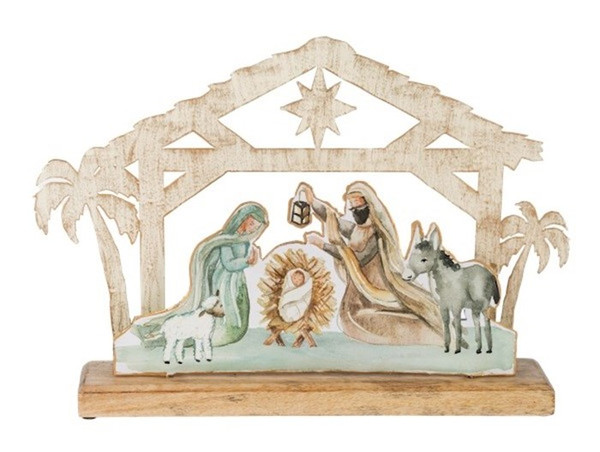 Figurine-Watercolor Nativity (14" x 9.75") by Christmas