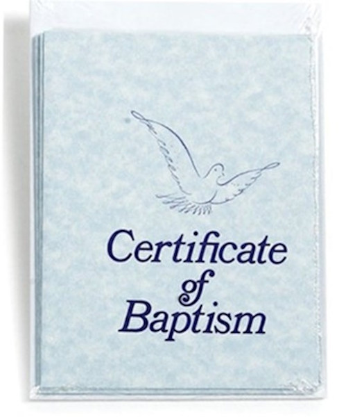 Certificate-Baptism w/Envelope (Blue Parchment) (Pack Of 6) by Broadman & Holman