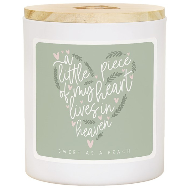 Candle-Little Piece Heart/Green-Sweet As A Peach Scent (11 Oz - 2 Wick) by Sincere Surroundin