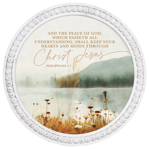 Beaded Art Round-Peace Of God Scene (14" x 14") by Sincere Surroundin