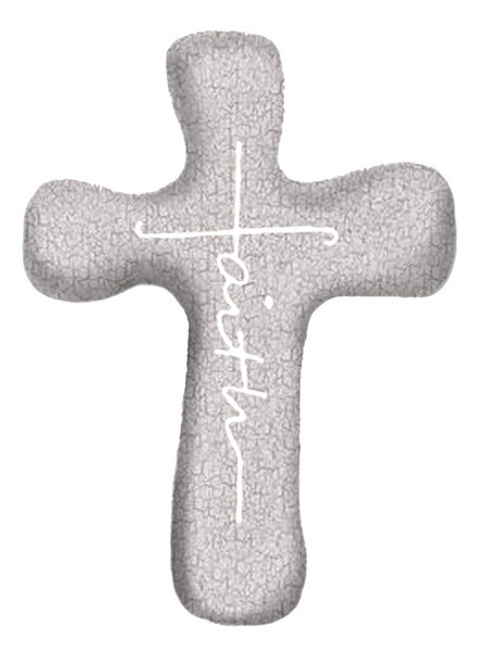 Cross-Handheld-Comforting Clay-Faith-Gray Crackle (5.5" H) by First & Main