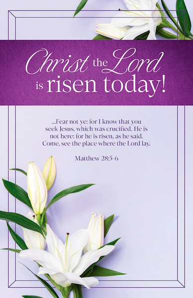 Bulletin-Easter: Christ The Lord Is Risen Today (Pack Of 100) by Broadman & Holman