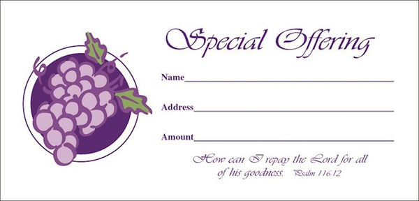 Offering Envelope-Special Offering (Psalm 116:12) (Bill-Size) (Pack Of 100) by Broadman & Holman