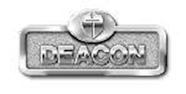 Badge-Deacon w/Cross-Magnetic Back-Silver (2-1/16" x 2/3") by Broadman & Holman