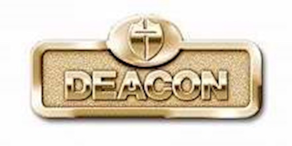 Badge-Deacon w/Cross-Magnetic Back-Brass (2-1/16" x 2/3") by Broadman & Holman