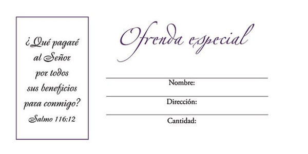 Sobre de Ofrenda-Especial (Offering Envelope-Special Offering (Pack Of 100) by B&H Espa±ol