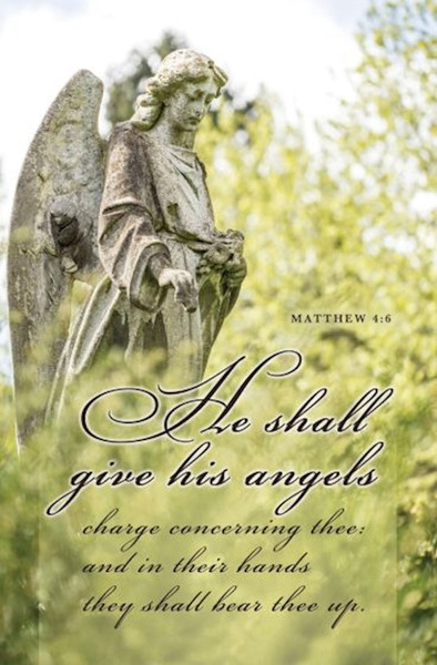 Bulletin-He Shall Give His Angels (Matthew 4:6 KJV) (Pack Of 100) by Hermitage Art