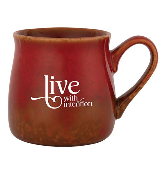 Designer Mugs-Reactive-Live With Intention (16 Oz) by Dexsa