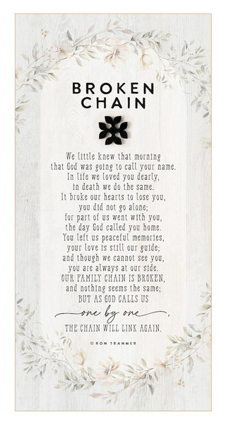 Plaque-Black Wood Emblem-Broken Chain (6.75 x 13.625) by Dexsa