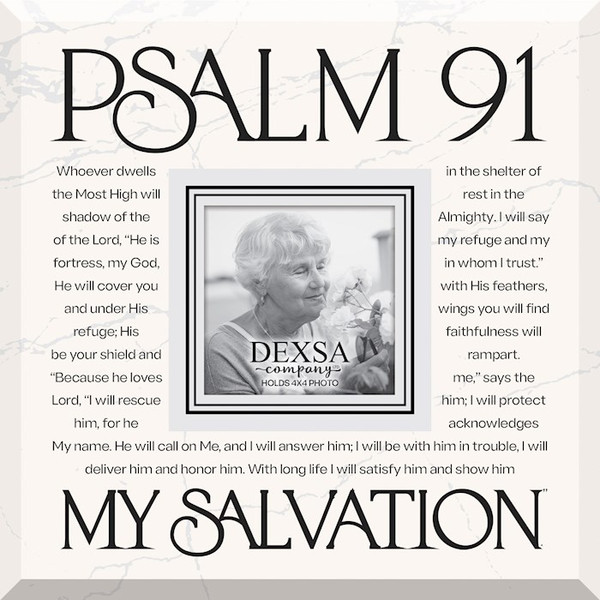 Glass Photo Frame-Psalm 91 - My Salvation (12 x 10) (Holds 4 x 6 Photo) by Dexsa