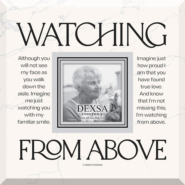 Glass Photo Frame-Watching From Above (12 x 10) (Holds 4 x 6 Photo) by Dexsa
