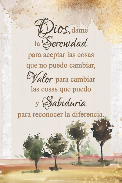 Spanish Plaque-God Give Me Serenity (Dios Dame La Serenidad) (4 x 6) by Dexsa