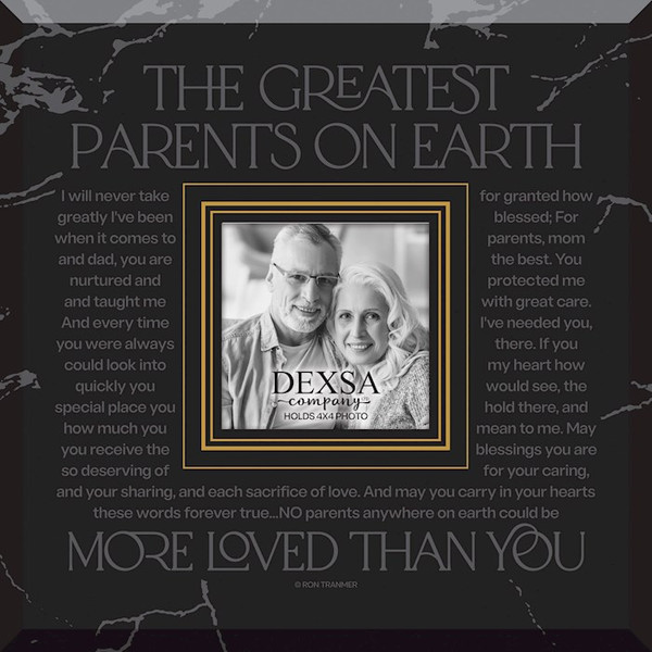 Glass Photo Frame-The Greatest Parents On Earth (12 x 10) (Holds 4 x 6 Photo) by Dexsa