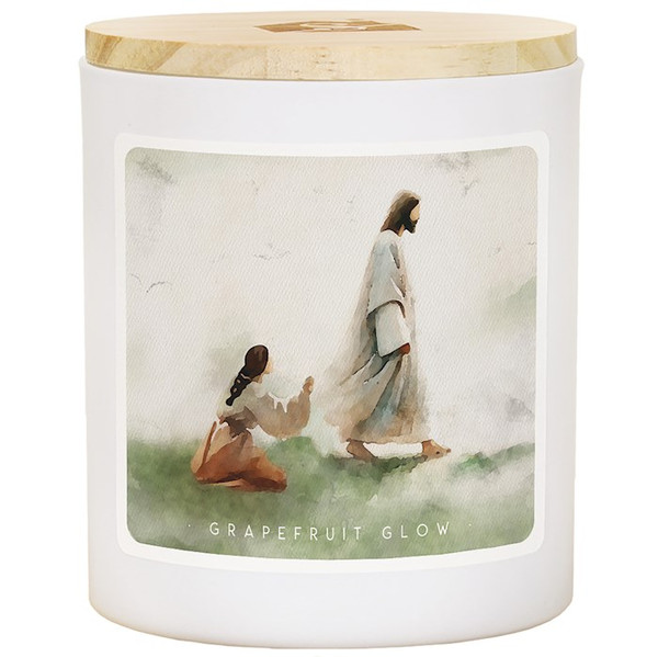 Candle-Jesus Healed Woman-Grapefruit Glow (11 Oz - 2 Wick) by The Good Shepherd
