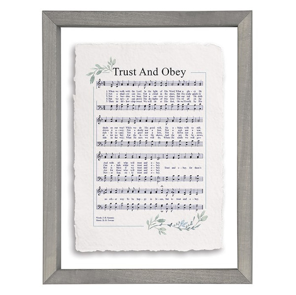 Floating Art Rectangle-Trust Obey Hymn (14 x 11) by The Good Shepherd