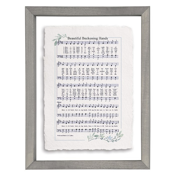 Floating Art Rectangle-Beckoning Hands Hymn (14 x 11) by The Good Shepherd