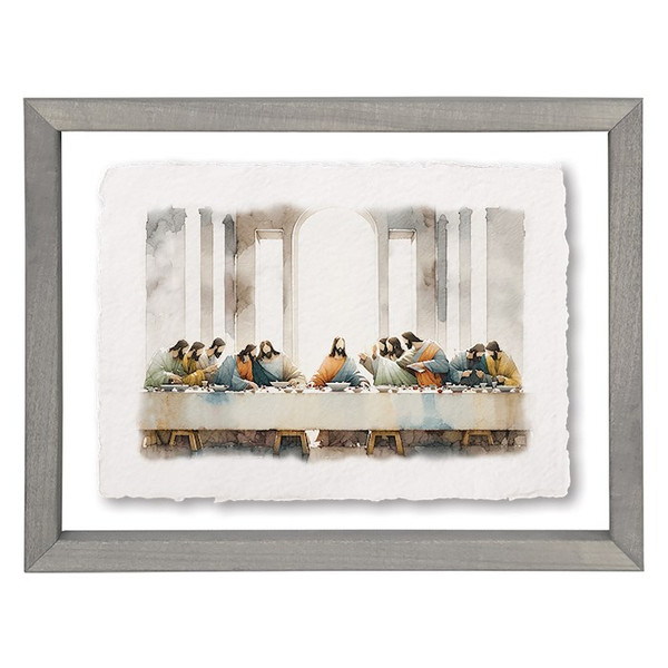 Floating Art Rectangle-Last Supper Art (11 x 14) by The Good Shepherd