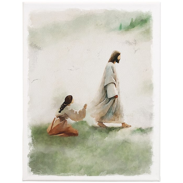 Wrapped Canvas-Jesus Healed Woman (17 x 13) by The Good Shepherd