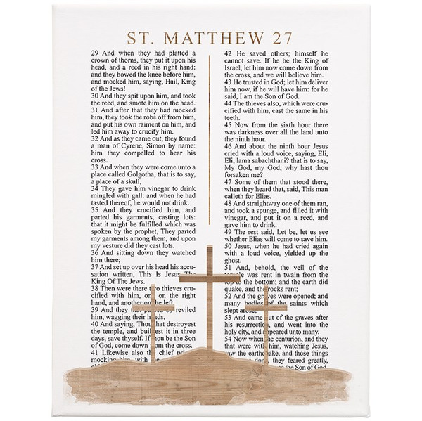 Wrapped Canvas-Matthew 27 Crosses (12 x 9) by The Good Shepherd