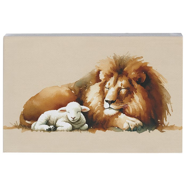 Small Talk Rectangle-Lion Lamb Art (3.5 x 5.25) by The Good Shepherd