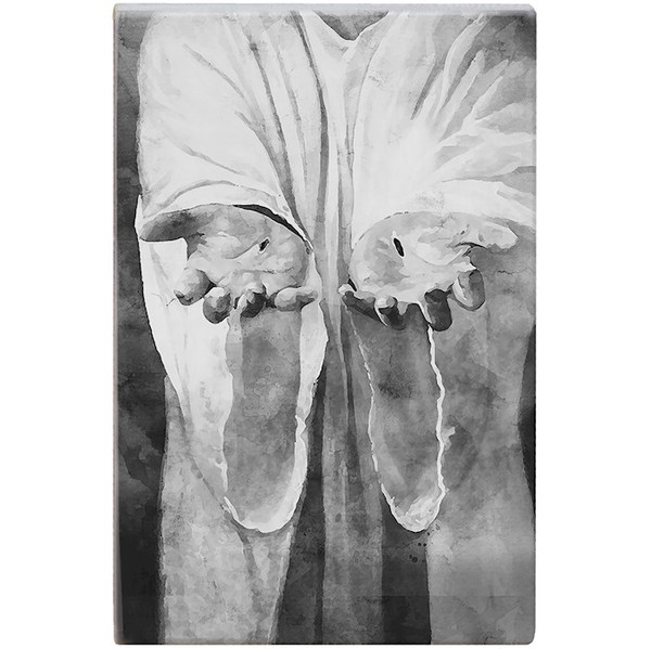 Small Talk Rectangle-Jesus Hands (B&W) (5.25 x 3.5) by The Good Shepherd
