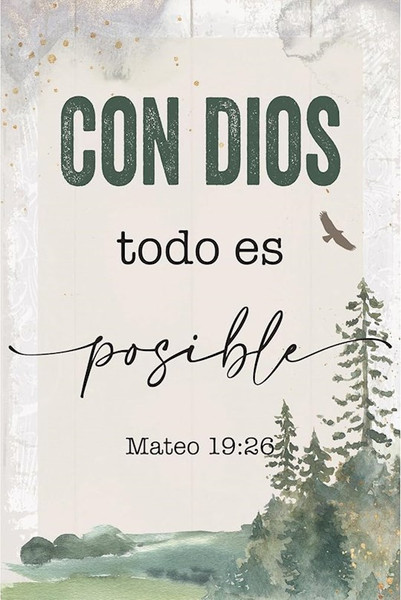 Spanish Plaque-With God Everything Is Possible (Con Dios Todo Es Posible) (Matthew 19:26)(4 x 6) by Dexsa