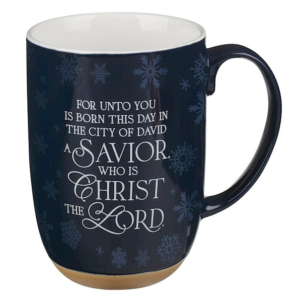 Mug-Born a Savior-Navy (Luke 2:11) (15 Oz) by Christian Art Gift