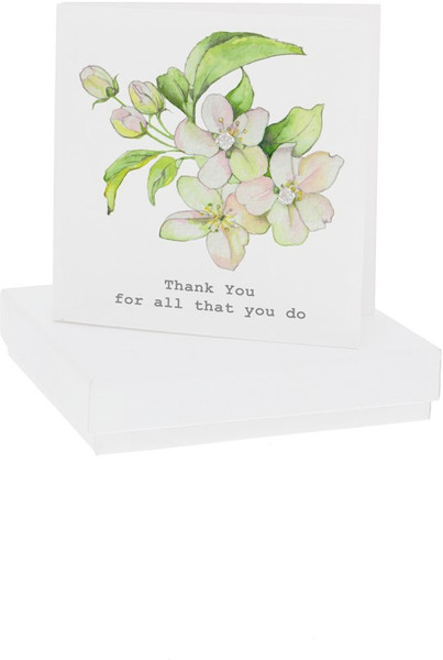 Earring-Thank You 5mm Sterling Silver Cubic Zirconia Stud (#26687) by Pavilion