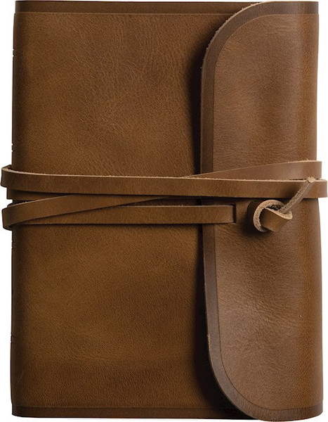 ESV Large Print Compact Bible (RL)-Brown Natural Leather Flap with Strap by English Standard V
