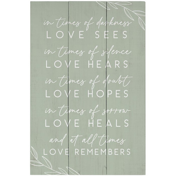 Rustic Pallet-Love Remembers/Green (10.75" x 16") by Sincere Surroundin