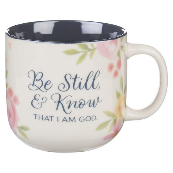 Ceramic Mug-Be Still & Know Ps. 46:10-White/Navy by Christian Art Gift